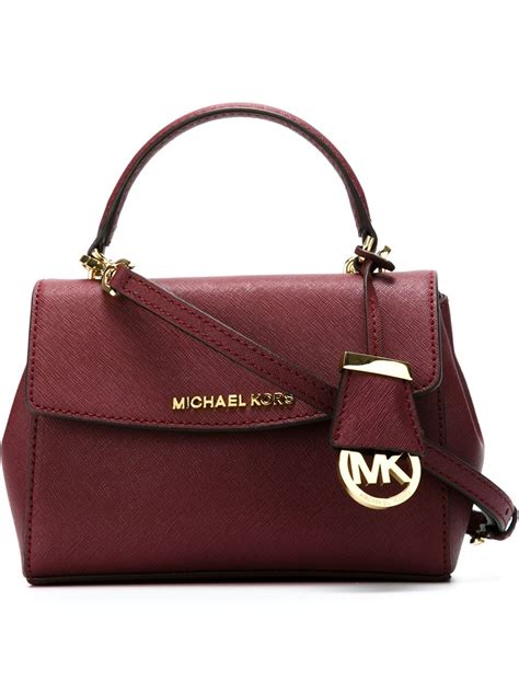 michael kors red and brown handbag|Michael Kors red crossbody bag.